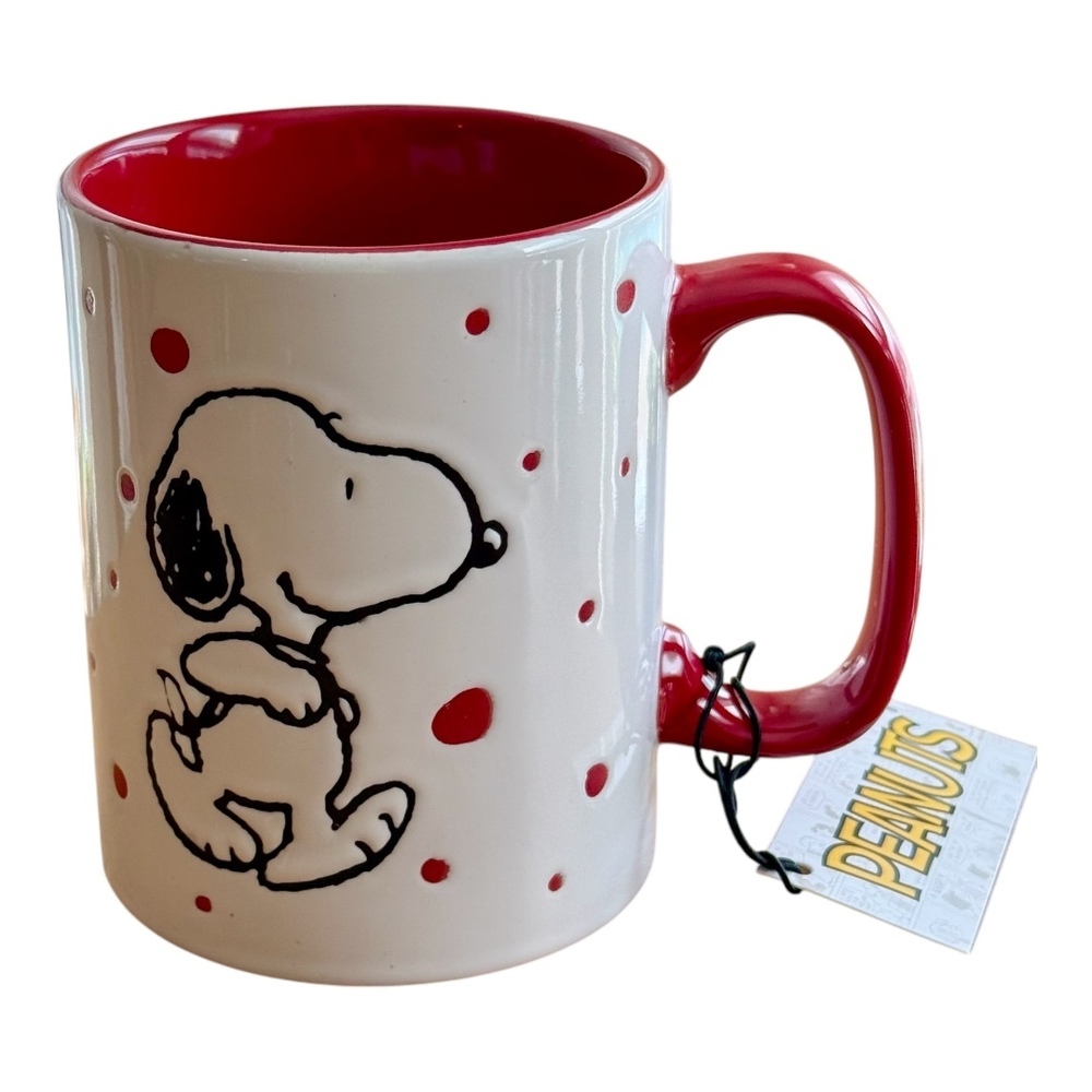 Peanuts Snoopy Red Polka Dot Ceramic Mug NEW!! - Picture 1 of 2